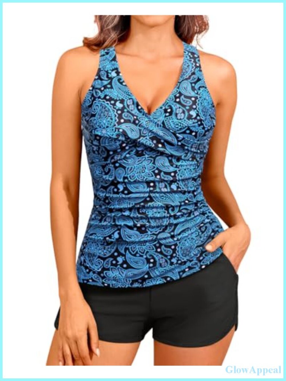 Women Tankini Swimsuits with Shorts - Two Piece Tummy Control Bathing Suit